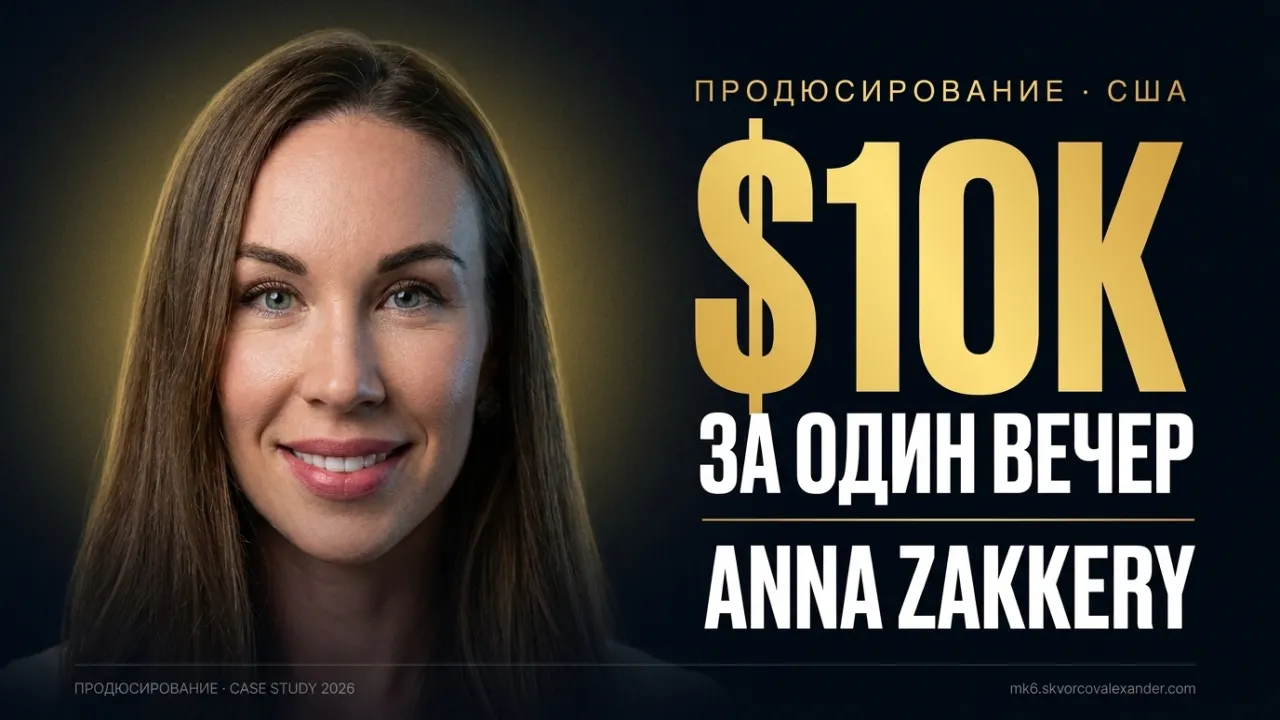 Анна Заккери: $10 000 в кассе за один вебинар при $0 затрат на трафик