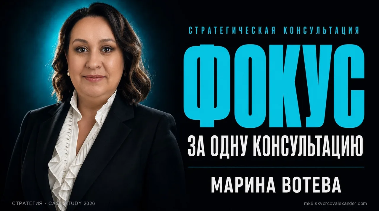 Марина Вотева: Из шести направлений — к одному стратегическому фокусу за консультацию